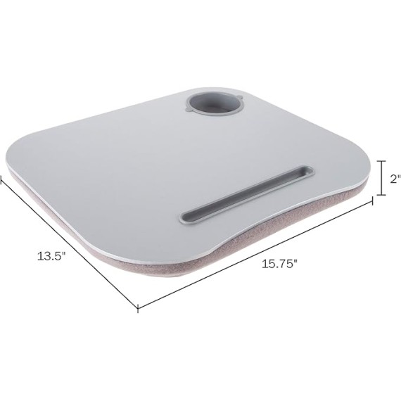 Laptop Buddy Portable Lap Desk- Cushioned Bottom with Foam Beads, Pen Tray and Cup Holder- Tray for Computers, Writing, Reading & Food by 