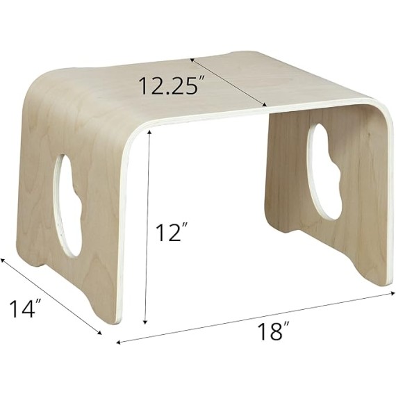 18" W Floor Table, Portable Lap Desk for Kids, Wooden Activity Table, Bed Table, Natural