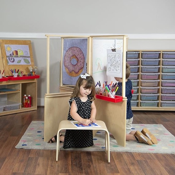 18" W Floor Table, Portable Lap Desk for Kids, Wooden Activity Table, Bed Table, Natural