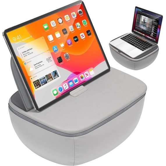 Lap Desk with Cushion - Ultra-Thick,  CoolFoam 7 to 14.2 inch Laptop Tablet Stand - Washable Lycra Lap Pad Pillow Desk iPad Stand Phone Holder for Bed, Couch, Sofa, Home, Office, Gift Ideas