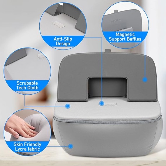 Lap Desk with Cushion - Ultra-Thick,  CoolFoam 7 to 14.2 inch Laptop Tablet Stand - Washable Lycra Lap Pad Pillow Desk iPad Stand Phone Holder for Bed, Couch, Sofa, Home, Office, Gift Ideas