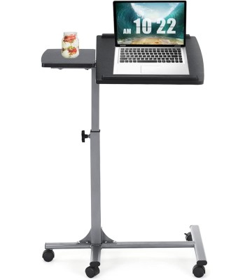 Laptop Desk Ergonomic Rolling Computer Desk Adjustable Height with Stand Holder and Wheels Cart Table Portable Office Workstation