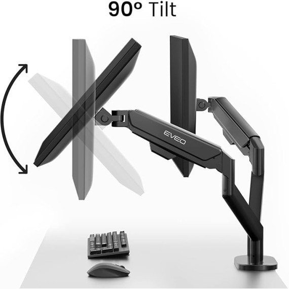 Dual Monitor Mount 14"-32”+ Single Monitor Mount - 17" to 32" VESA Bracket, Adjustable Monitor Stand for Desk Screen Computer.