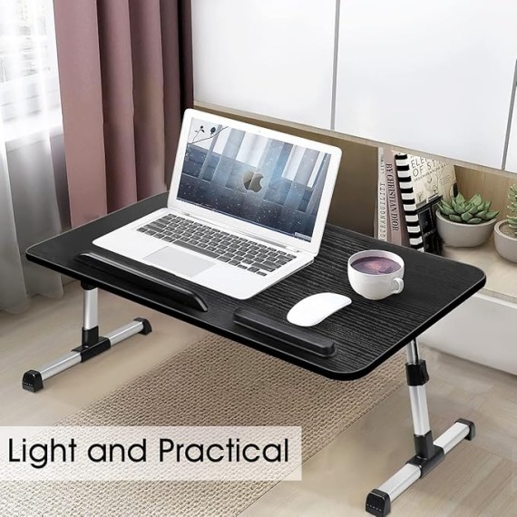 Laptop Desk for Bed, Adjustable Height and Angle, Laptop Lap Desk with Tablet Stand and Drawer, Bed Table Fits Laptop up to 17.3", Laptop Stand for Bed, Couch, Floor (23.6" x 13.4", Black)