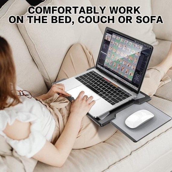 Portable Lap Desk with Mouse Pad + Tablet Stand for Desk (LD-6B + TS-8B)