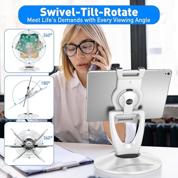 Portable Lap Desk with Mouse Pad + Tablet Stand for Desk (LD-6B + TS-8B)