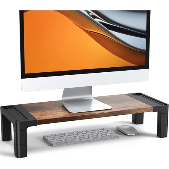 Monitor Stand Riser, Adjustable Laptop Stand Riser, Height Adjustable Monitor Stand for Laptops, Computers, Printers, iMac, PC, Desktop Ergonomic Monitor Riser for Home & Office, HNMS03V