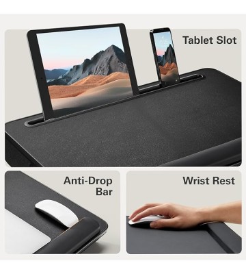 Laptop Bed Desk, Computer Lap Tray for Couch Sofa Floor, Foldable Table with Height Adjustment & 35° Adjustable Tilt Angle for Working, Eating, HNLD19