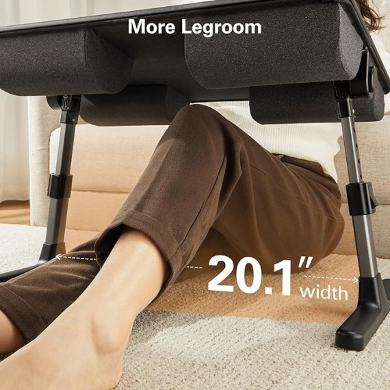 Laptop Bed Desk, Computer Lap Tray for Couch Sofa Floor, Foldable Table with Height Adjustment & 35° Adjustable Tilt Angle for Working, Eating, HNLD19