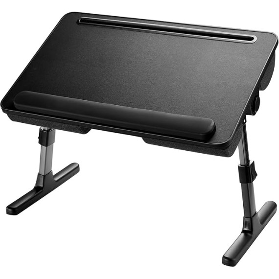 Laptop Bed Desk, Computer Lap Tray for Couch Sofa Floor, Foldable Table with Height Adjustment & 35° Adjustable Tilt Angle for Working, Eating, HNLD19