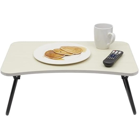Contoured MDF Bed Tray | Curved Edge for Comfort | Metal Legs | Foldable Legs for Easy Storage