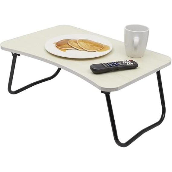 Contoured MDF Bed Tray | Curved Edge for Comfort | Metal Legs | Foldable Legs for Easy Storage