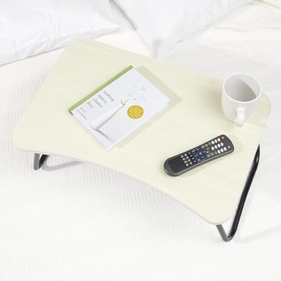 Contoured MDF Bed Tray | Curved Edge for Comfort | Metal Legs | Foldable Legs for Easy Storage