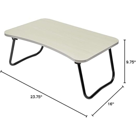 Contoured MDF Bed Tray | Curved Edge for Comfort | Metal Legs | Foldable Legs for Easy Storage