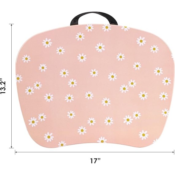 LAPGEAR MyStyle Portable Lap Desk with Cushion - Pink Daisy - Fits up to 15.6 Inch Laptops - Style No. 45336