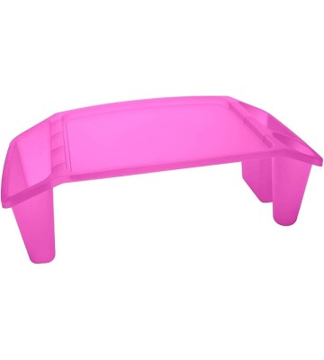 Plastic Lap Tray by  - Portable Compartment Tray for Crafting, Reading, Studying - Pink Sparkle, Bulk 12 Pack