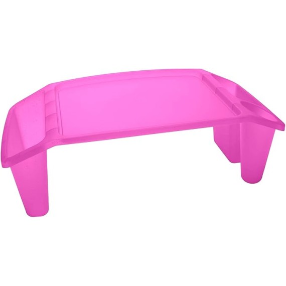 Plastic Lap Tray by  - Portable Compartment Tray for Crafting, Reading, Studying - Pink Sparkle, Bulk 12 Pack
