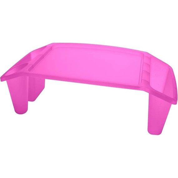 Plastic Lap Tray by  - Portable Compartment Tray for Crafting, Reading, Studying - Pink Sparkle, Bulk 12 Pack