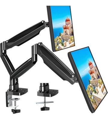 Dual Monitor Desk Mount fits 22” to 35” Ultrawide Computer Screen with Mount Reinforcement Steel Bracket Plate Fits Monitor Arm and Monitor Stand C Clamp Installation