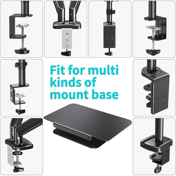 Dual Monitor Desk Mount fits 22” to 35” Ultrawide Computer Screen with Mount Reinforcement Steel Bracket Plate Fits Monitor Arm and Monitor Stand C Clamp Installation