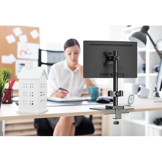 Dual Monitor Desk Mount fits 22” to 35” Ultrawide Computer Screen with Mount Reinforcement Steel Bracket Plate Fits Monitor Arm and Monitor Stand C Clamp Installation