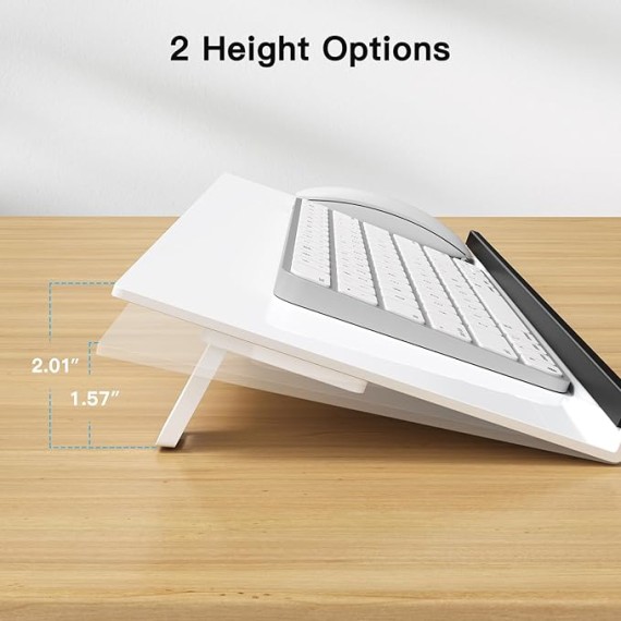 Keyboard Stand for Desk, Ergonomic Typing Keyboard Riser with 2 Height Adjustable, Premium Acrylic Computer Keyboard Holder Keyboard Tray with Desktop Whiteboard Function & Non-Slip Pads, White