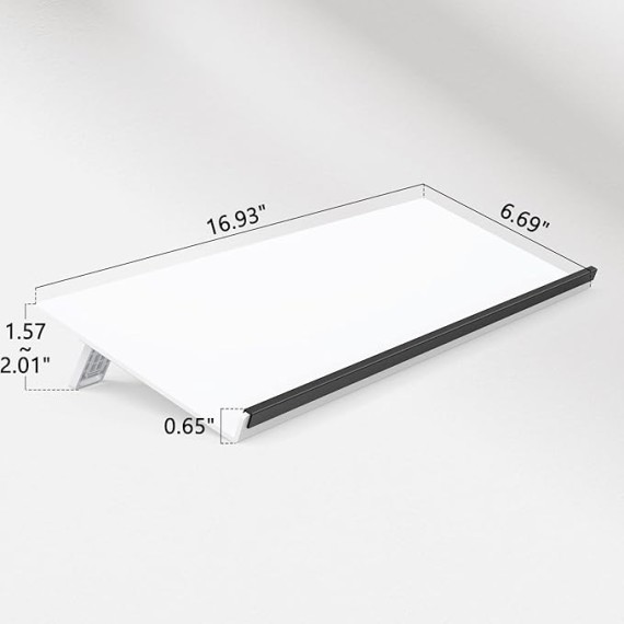 Keyboard Stand for Desk, Ergonomic Typing Keyboard Riser with 2 Height Adjustable, Premium Acrylic Computer Keyboard Holder Keyboard Tray with Desktop Whiteboard Function & Non-Slip Pads, White