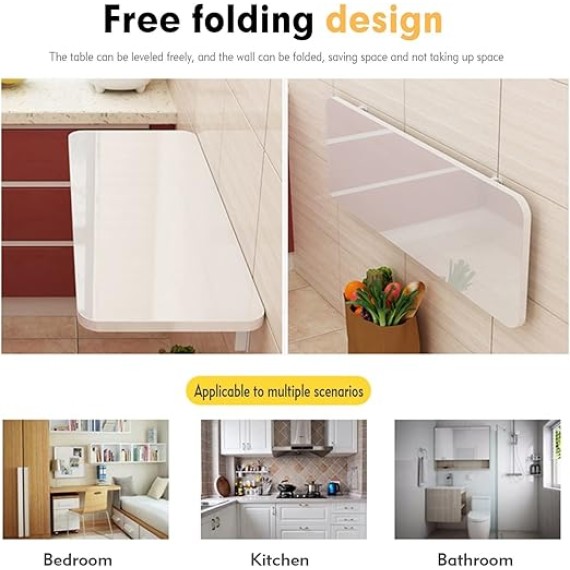 Wall Mounted Folding Table, Laundry Folding Table, Floating Folding Computer Desk, Wall Desk Fold Down Space Saving , Card Tables for Laundry Room, Kitchen, Small Space ( Color : Blue , Size : 50x30cm