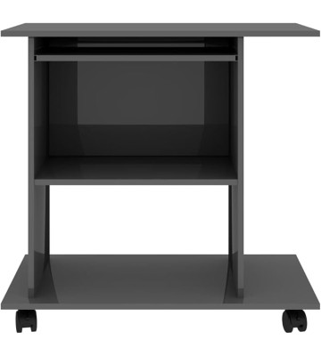 Computer Desk High Gloss Gray 31.5"x19.7"x29.5" Engineered Wood Gray (24.33KG/53.526LB) Desks