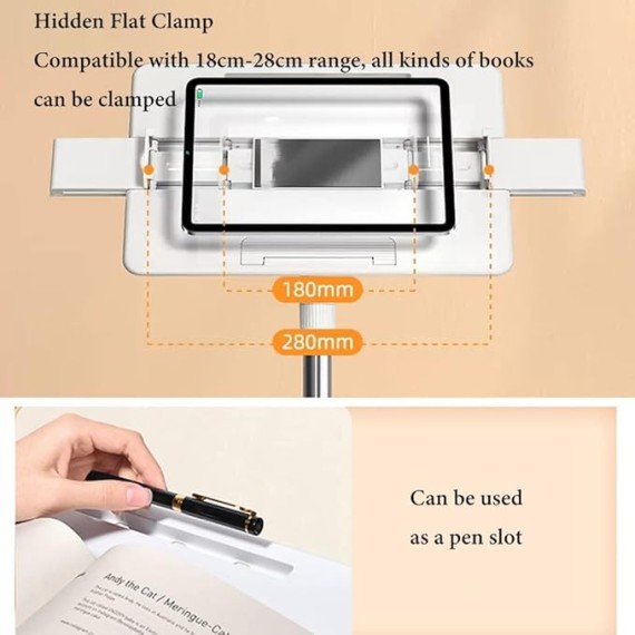 Laptop Desk for Bed, Adjustable Floor Lap Desk, Portable Book Holders for Reading Hands Free, Laptop Stand for Car Sofa Bed Floor Couch Meeting Room