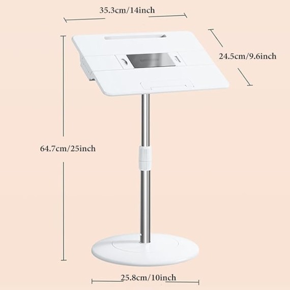 Laptop Desk for Bed, Adjustable Floor Lap Desk, Portable Book Holders for Reading Hands Free, Laptop Stand for Car Sofa Bed Floor Couch Meeting Room