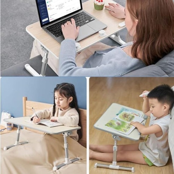 Laptop Stand for Bed, Laptop Bed Tray Table Adjustable Laptop Desk with Removable Stopper, Portable Lap Desks Notebook Stand Breakfast Reading Desk for Sofa (Color : /Gray, Size : B)