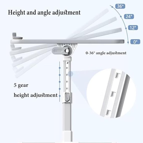 Laptop Stand for Bed, Laptop Bed Tray Table Adjustable Laptop Desk with Removable Stopper, Portable Lap Desks Notebook Stand Breakfast Reading Desk for Sofa (Color : /Gray, Size : B)