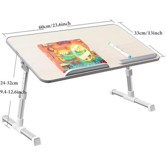 Laptop Stand for Bed, Laptop Bed Tray Table Adjustable Laptop Desk with Removable Stopper, Portable Lap Desks Notebook Stand Breakfast Reading Desk for Sofa (Color : /Gray, Size : B)