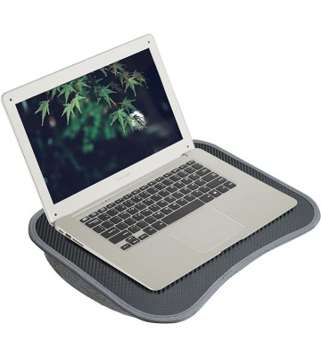 Lap Laptop Desk - Portable Carbon Fiber Laptop Pillow Lap Desk with Pillow Cushion, Fits Up to 13 Inch Laptop, Lightweight and Convenient for Home Office (1-Dark Gray)