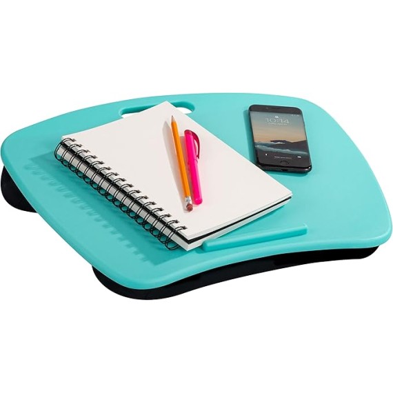 Basic Lap Desk with Device Ledge and Cushion - Aqua Sky - Style No. 44309