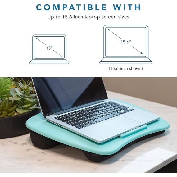 Basic Lap Desk with Device Ledge and Cushion - Aqua Sky - Style No. 44309