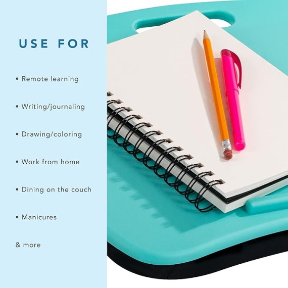 Basic Lap Desk with Device Ledge and Cushion - Aqua Sky - Style No. 44309