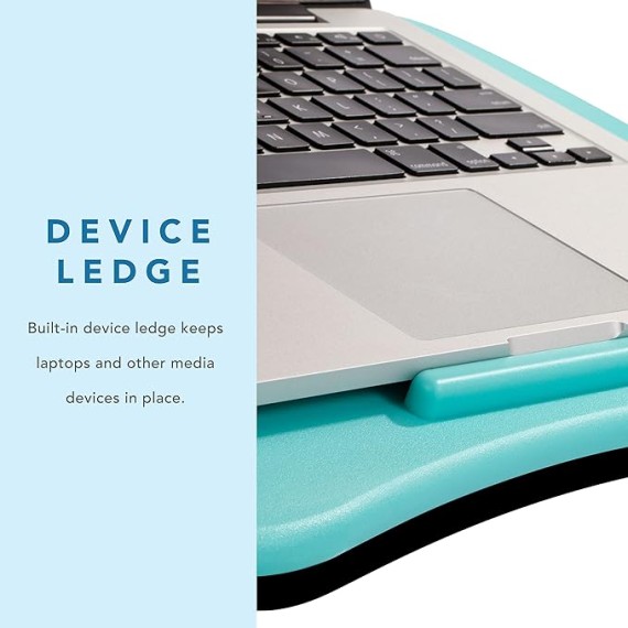 Basic Lap Desk with Device Ledge and Cushion - Aqua Sky - Style No. 44309
