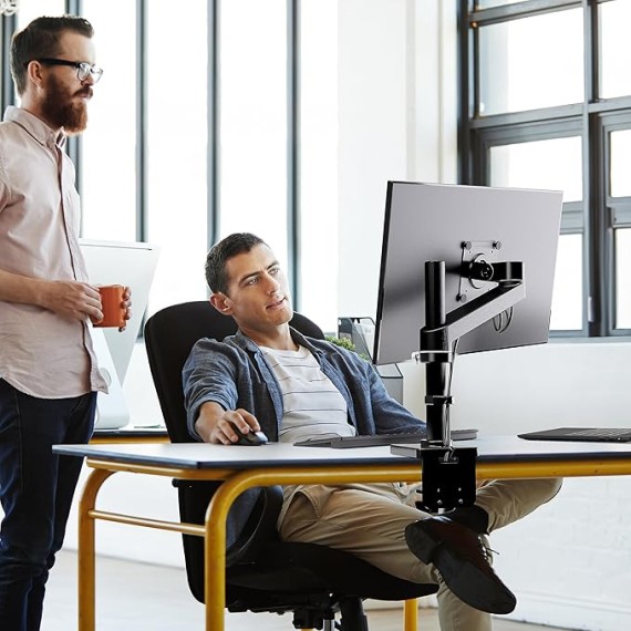 NX Single Monitor Arm, VESA Desk Mount – for Monitors Up to 34 Inches, 0 to 18 lbs – Matte Black