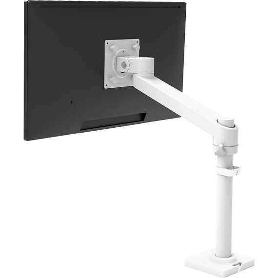 NX Single Monitor Arm, VESA Desk Mount – for Monitors Up to 34 Inches, 0 to 18 lbs – White