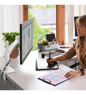 NX Single Monitor Arm, VESA Desk Mount – for Monitors Up to 34 Inches, 0 to 18 lbs – White