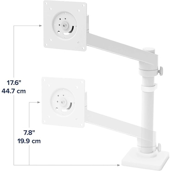 NX Single Monitor Arm, VESA Desk Mount – for Monitors Up to 34 Inches, 0 to 18 lbs – White