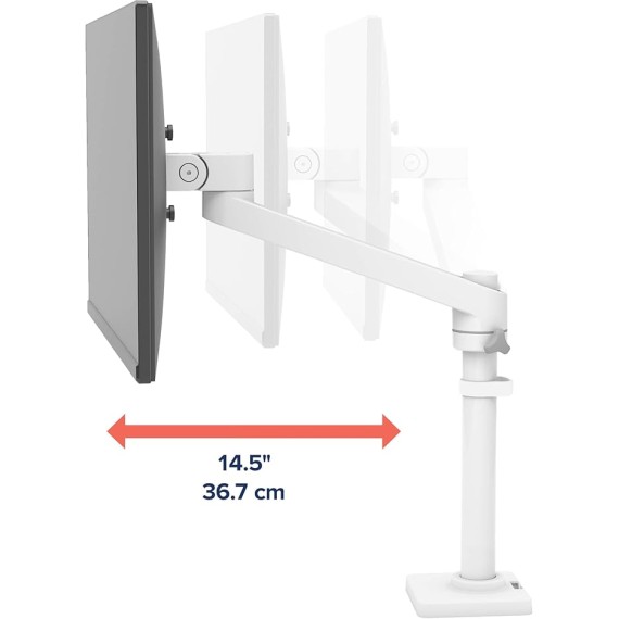 NX Single Monitor Arm, VESA Desk Mount – for Monitors Up to 34 Inches, 0 to 18 lbs – White