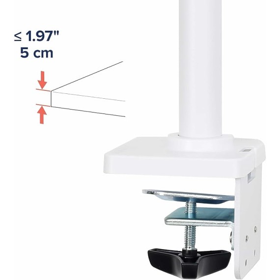 NX Single Monitor Arm, VESA Desk Mount – for Monitors Up to 34 Inches, 0 to 18 lbs – White