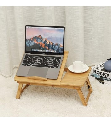 Portable Deluxe Bamboo Laptop Bed Desk Table Foldable Workstation Tray Lap
