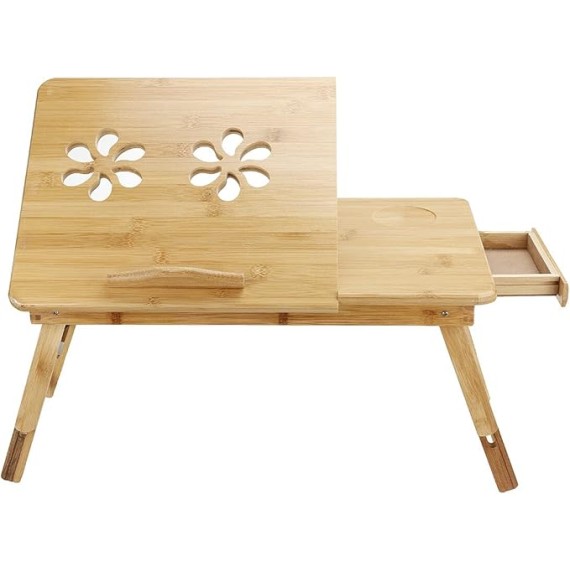Portable Deluxe Bamboo Laptop Bed Desk Table Foldable Workstation Tray Lap