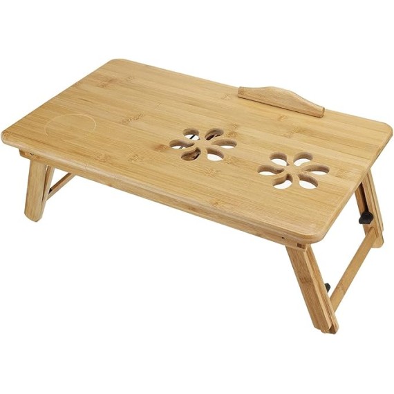 Portable Deluxe Bamboo Laptop Bed Desk Table Foldable Workstation Tray Lap