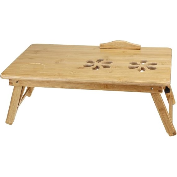 Portable Deluxe Bamboo Laptop Bed Desk Table Foldable Workstation Tray Lap