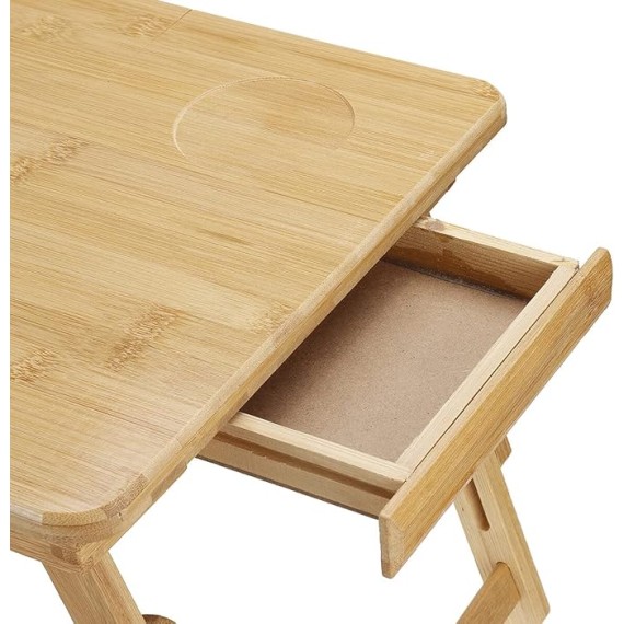 Portable Deluxe Bamboo Laptop Bed Desk Table Foldable Workstation Tray Lap